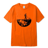 Highquality 100% cotton Lunar cleaner printing street style casual short sleeve men T shirt cool loose male t-shirt