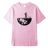 Highquality 100% cotton Lunar cleaner printing street style casual short sleeve men T shirt cool loose male t-shirt
