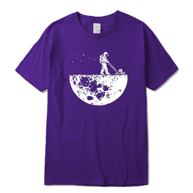 Highquality 100% cotton Lunar cleaner printing street style casual short sleeve men T shirt cool loose male t-shirt