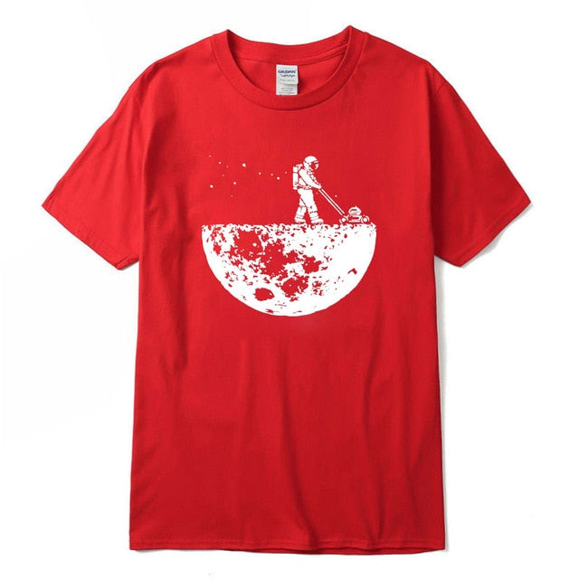Highquality 100% cotton Lunar cleaner printing street style casual short sleeve men T shirt cool loose male t-shirt