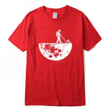 Highquality 100% cotton Lunar cleaner printing street style casual short sleeve men T shirt cool loose male t-shirt