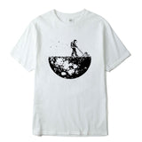 Highquality 100% cotton Lunar cleaner printing street style casual short sleeve men T shirt cool loose male t-shirt