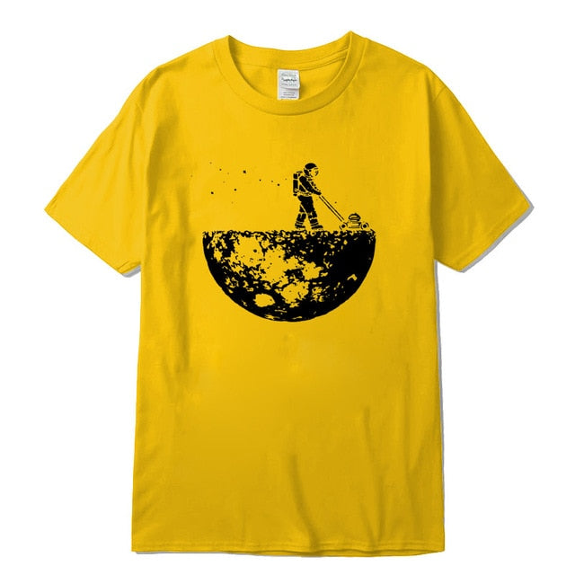 Highquality 100% cotton Lunar cleaner printing street style casual short sleeve men T shirt cool loose male t-shirt