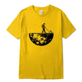 Highquality 100% cotton Lunar cleaner printing street style casual short sleeve men T shirt cool loose male t-shirt