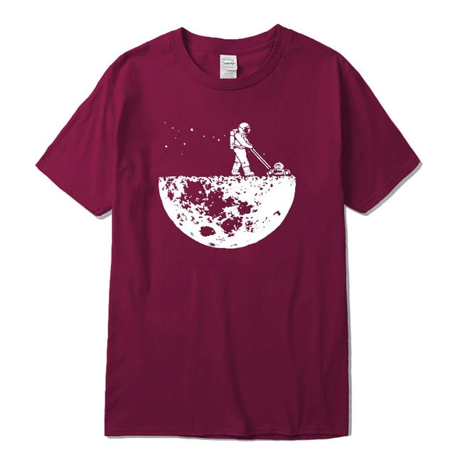 Highquality 100% cotton Lunar cleaner printing street style casual short sleeve men T shirt cool loose male t-shirt
