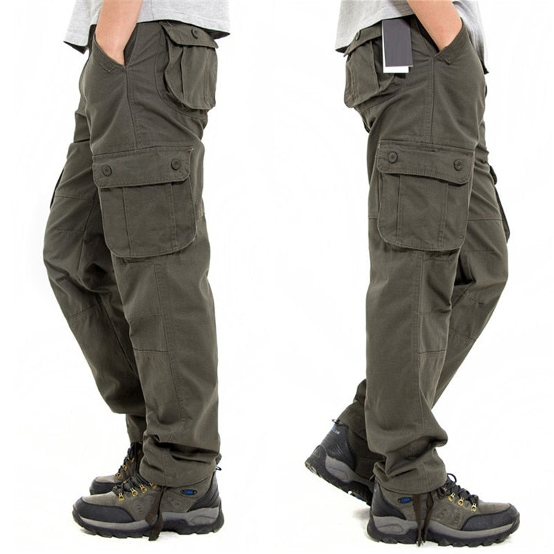 Men's Cargo Pants Mens Casual Multi Pockets Military Tactical Pants Men Outwear Army Straight Long Trousers