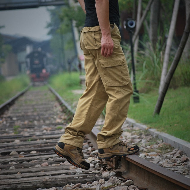 Men's Cargo Pants Mens Casual Multi Pockets Military Tactical Pants Men Outwear Army Straight Long Trousers