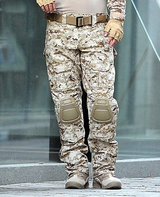 Multicam Camouflage Military Tactical Pants Army Uniform Trouser Hiking Pants Paintball Combat Cargo Pants With Knee Pads