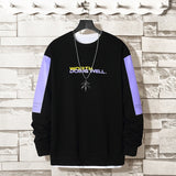 Oversized Crewneck Sweatshirt Men 2021 Spring Solid Hip Hop Japanese Streetwear Pullovers Hoodie Sweatshirts Male