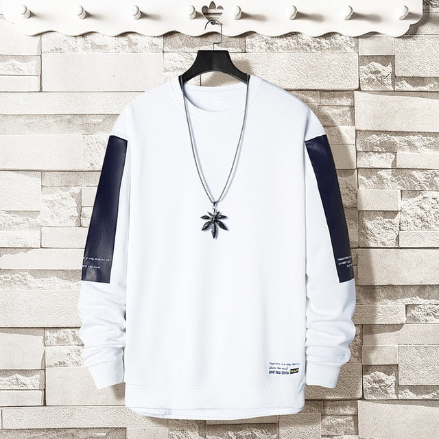 Oversized Crewneck Sweatshirt Men 2021 Spring Solid Hip Hop Japanese Streetwear Pullovers Hoodie Sweatshirts Male