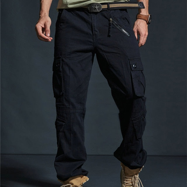 2021 Spring Hot Tactical Mens Cargo Pants Cotton Casual Multi-Pocket Military Men Pants Pantalon Homme