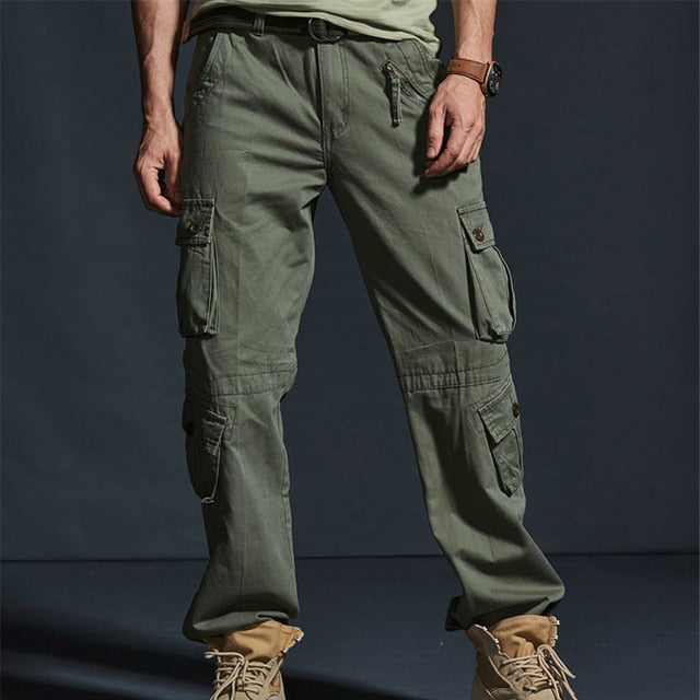 2021 Spring Hot Tactical Mens Cargo Pants Cotton Casual Multi-Pocket Military Men Pants Pantalon Homme