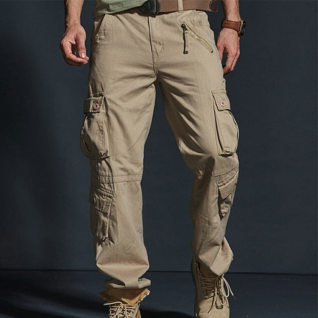 2021 Spring Hot Tactical Mens Cargo Pants Cotton Casual Multi-Pocket Military Men Pants Pantalon Homme