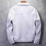 Top Quality Denim Jacket Men Solid White Black Pink Casual Outwear Coats Turn-Down Collar Single-breasted Cowboys