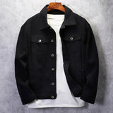 Top Quality Denim Jacket Men Solid White Black Pink Casual Outwear Coats Turn-Down Collar Single-breasted Cowboys