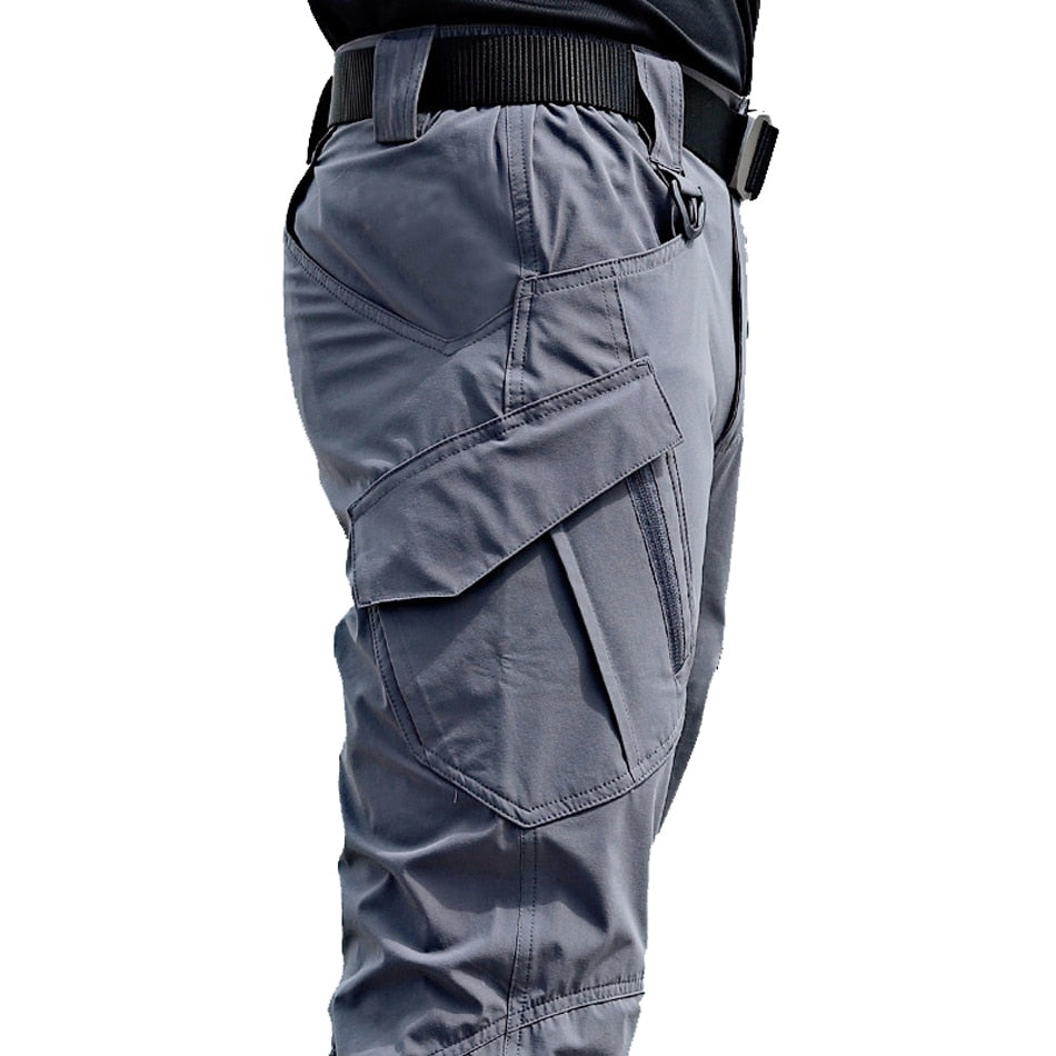 New Mens Tactical Pants Multiple Pocket Elasticity Military Urban Commuter Tacitcal Trousers Men Slim Fat Cargo Pant