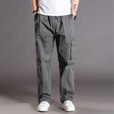 Spring Autumn Men Casual Cargo Pants 95% Cotton Multiple Pockets Male Thin Trousers Loose