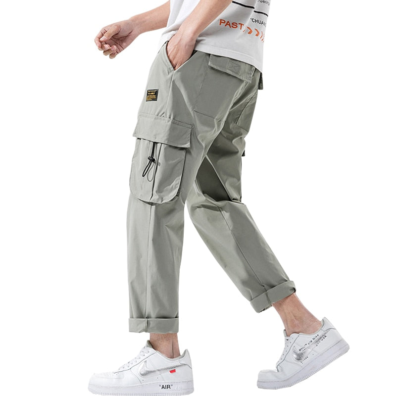 2021 New Streetwear Men's Multi Pockets Cargo Harem Pants Hip Hop Casual Male Track Pants Joggers Trousers Harajuku Men Pants