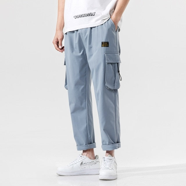 2021 New Streetwear Men's Multi Pockets Cargo Harem Pants Hip Hop Casual Male Track Pants Joggers Trousers Harajuku Men Pants