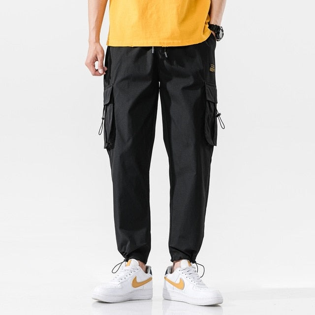 2021 New Streetwear Men's Multi Pockets Cargo Harem Pants Hip Hop Casual Male Track Pants Joggers Trousers Harajuku Men Pants