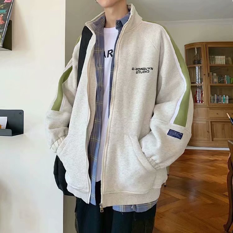 2021 new men students add wool coat jackets