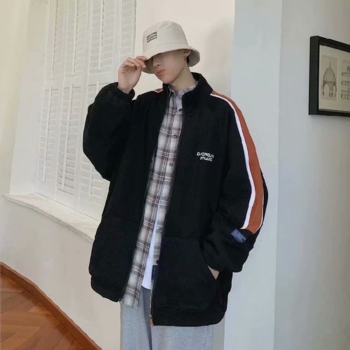2021 new men students add wool coat jackets