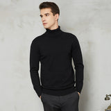 Turtleneck Sweater Men 2021 Autumn Winter New Thick Warm Slim Fit Solid Color Pullover White Sweater Male