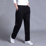 Men Autumn Summer Sports Running Pants Pockets Training Elastic Waist Jogging Casual Trousers Sweatpants Solid