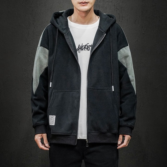 Men's Oversized Hoodie Oversize for Men Black Man Hoody Coat Men Polyester Sweatshirt Hooded