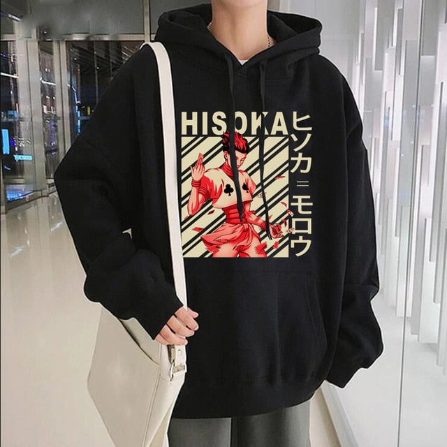 Japanese Anime Funny Killua Eyes Hoodies 2021 Japan Style Hunter X Hunter Sweatshirts Streetwear