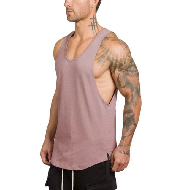Cotton Singlets Bodybuilding Stringer Tank Top Men Fitness Shirt Muscle Vest