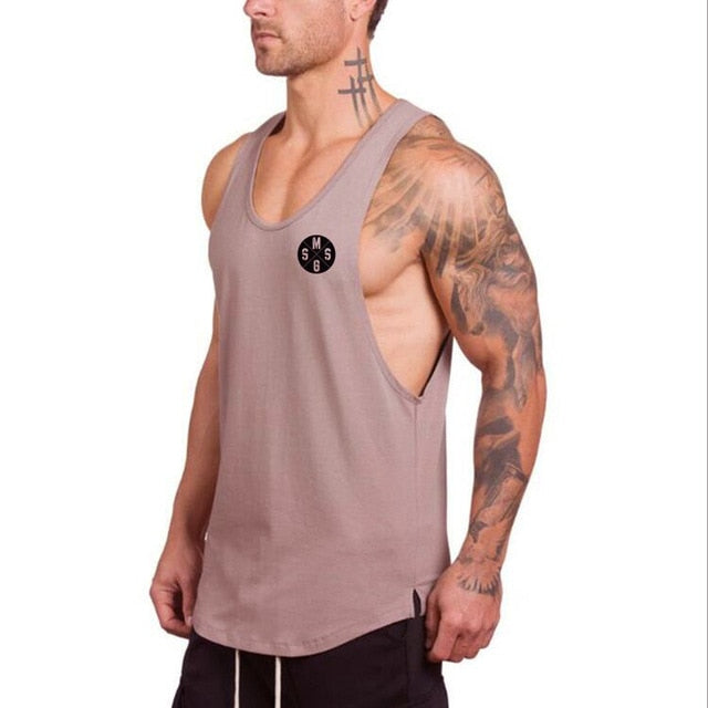 Cotton Singlets Bodybuilding Stringer Tank Top Men Fitness Shirt Muscle Vest