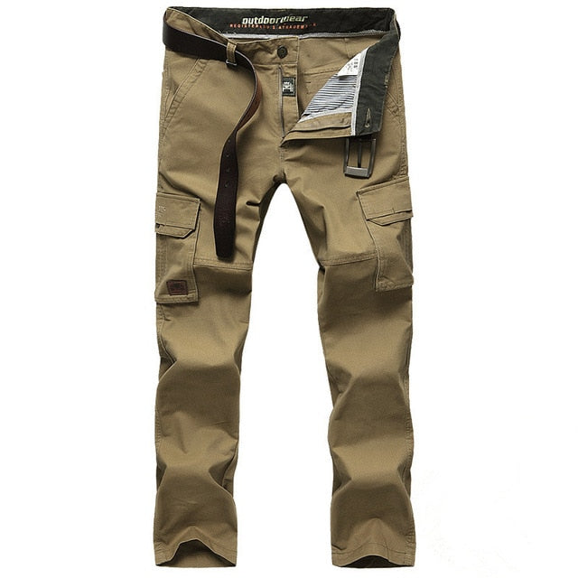 Men's Overalls Military Army Cargo Pants Spring Cotton Baggy Denim Pants Male Multi-pockets Casual Long Trousers