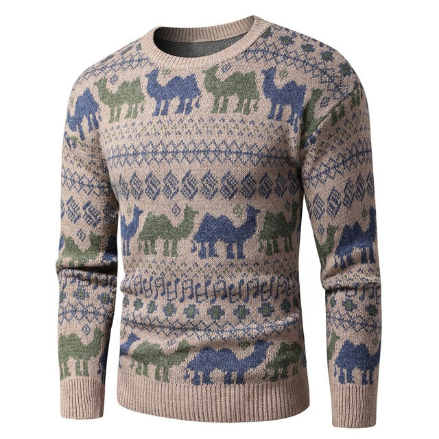 Men 2021 Spring New Vintage Style Warm Sweater Pullovers Men Fashion Thick
