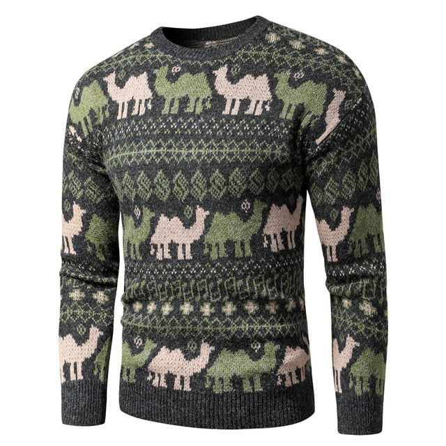Men 2021 Spring New Vintage Style Warm Sweater Pullovers Men Fashion Thick