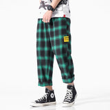 Men's Joggers  Plaid Pants Man Black Cotton Comfortable Pant Summer Casual Streetwear Loose Trouser Japanese Trendy Sweatpants