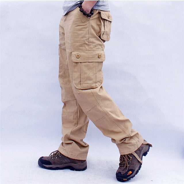 Pantalon Cargo Homme 6 Poches - Coton Respirant, Coupe Droite, Bas Ajustables, Idéal Randonnée Et Quotidien - 7