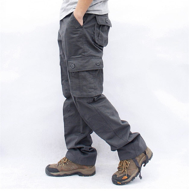 Overalls Men Cargo Pants Casual Multi Pockets Military Tactical Work Pants Pantalon Hombre Streetwear Army Straight Trousers