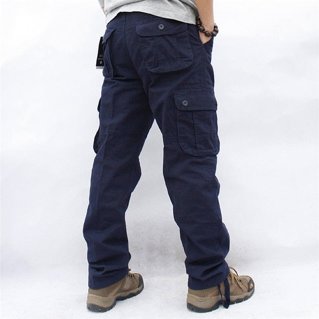 Overalls Men Cargo Pants Casual Multi Pockets Military Tactical Work Pants Pantalon Hombre Streetwear Army Straight Trousers