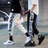 Mens Leggings Pants with Japanese Anime Print Joggers Sweatpants for Fall Fashion Drawstring Sport Streetwear Hip Hop Harem Pant