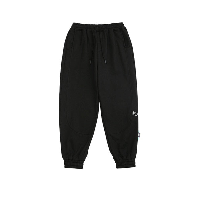 Fleece Loose Fit Men Sweatpant In Pure Color 2021 Winter Elastic Waist Sweatpant Streetwear Men Outdoor Pants