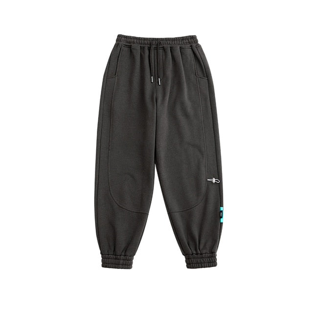 Fleece Loose Fit Men Sweatpant In Pure Color 2021 Winter Elastic Waist Sweatpant Streetwear Men Outdoor Pants