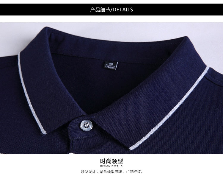 Men Classic Striped Polo Shirt Cotton Short Sleeve NEW Arrived 2021 summer Plus