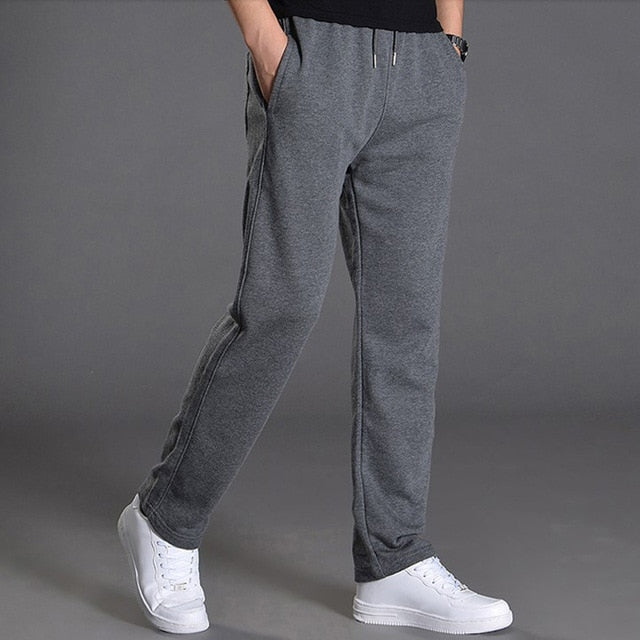 Men Autumn Summer Sports Running Pants Pockets Training Elastic Waist Jogging Casual Trousers Sweatpants Solid
