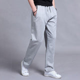 Men Autumn Summer Sports Running Pants Pockets Training Elastic Waist Jogging Casual Trousers Sweatpants Solid