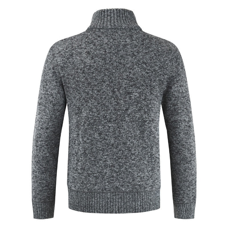 Autumn Winter New Men's Jacket Slim Fit Stand Collar Zipper Jacket Men Solid Cotton Thick Warm Jacket Men
