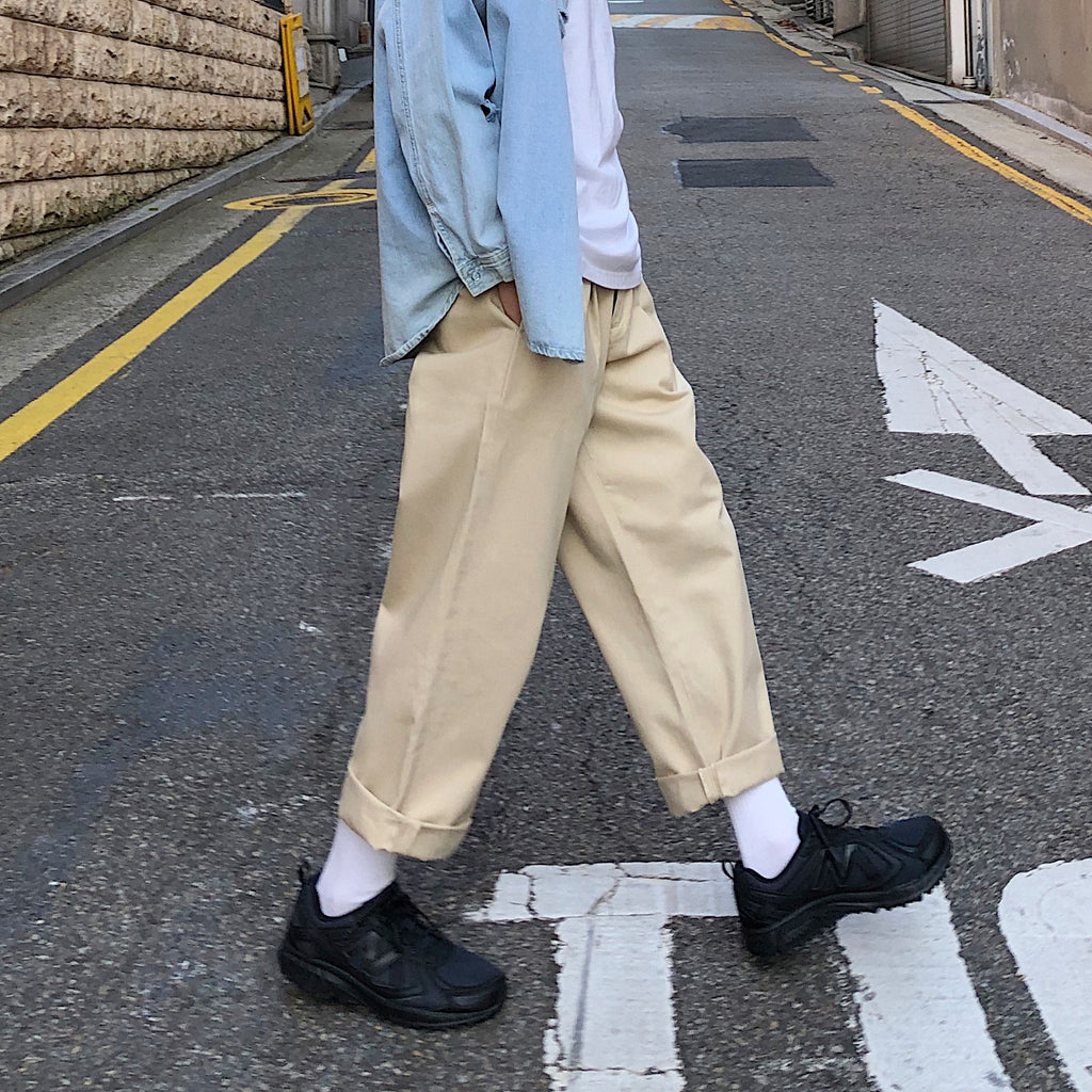2021 Men's Simple Leisure Mens Cotton Harem Pants Loose Fashion Trend Black Color Casual Pants Male Trousers