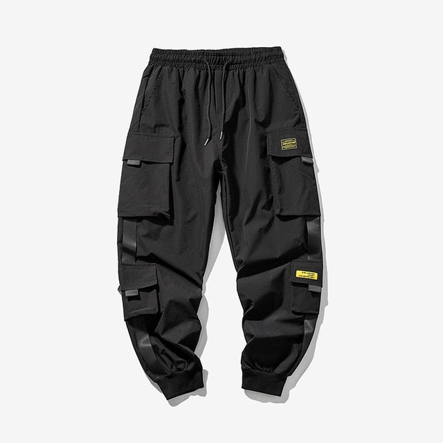 2021 New Hip Hop Joggers Cargo Pants Men Harem Pants Multi-Pocket Ribbons Man Sweatpants Streetwear Casual