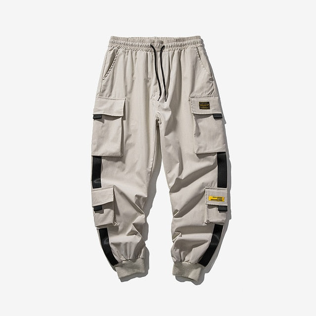2021 New Hip Hop Joggers Cargo Pants Men Harem Pants Multi-Pocket Ribbons Man Sweatpants Streetwear Casual