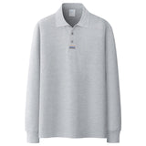 Men Fashion Polo Shirts Men's Casual Wild Polo Shirt Autumn New Solid Color Lapel Long Sleeves Polo Shirts Male